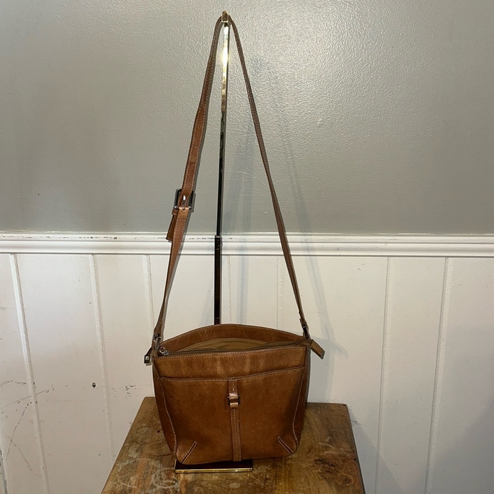 Etienne Aigner vintage‎ shoulder bag leather boho Sample crossbody chestn…